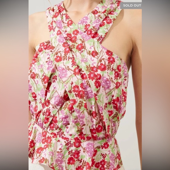NWT CRISSCROSS FLORAL BOUTIQUE TOP - Picture 3 of 4